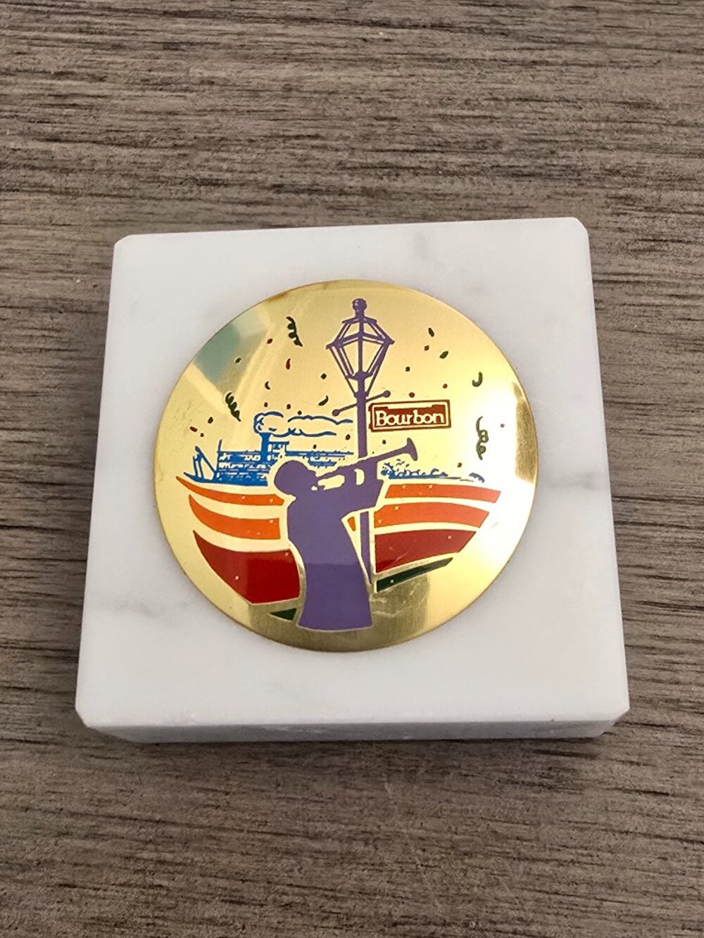 Vintage Marble Paperweight New Orleans Souvenir